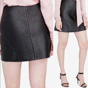 Rachel Roy Zip Front Leather Skirt